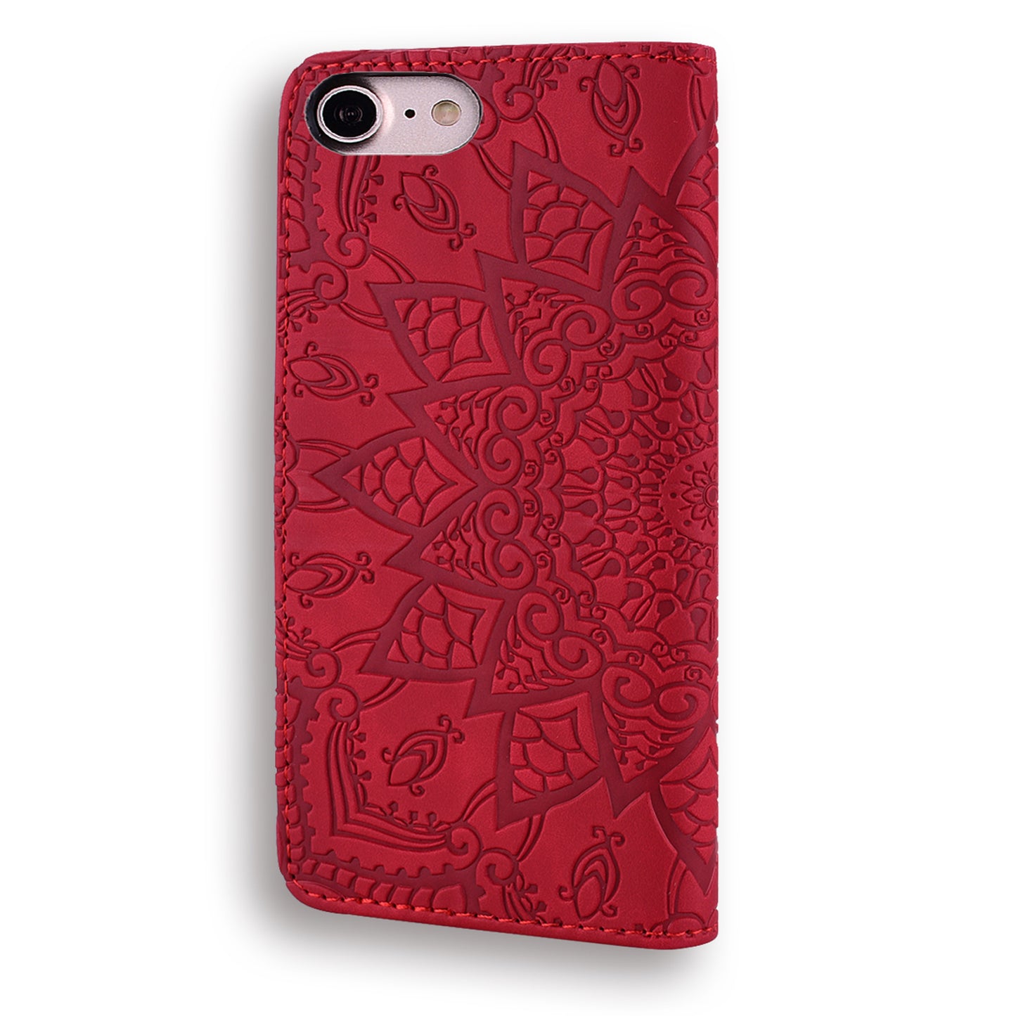 Imprint Flower Magnetic Leather Wallet Phone Case with Stand for iPhone SE (2020)/SE (2022)/7/8 4.7 inch