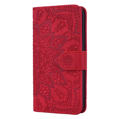Imprint Flower Magnetic Leather Wallet Phone Case with Stand for iPhone SE (2020)/SE (2022)/7/8 4.7 inch