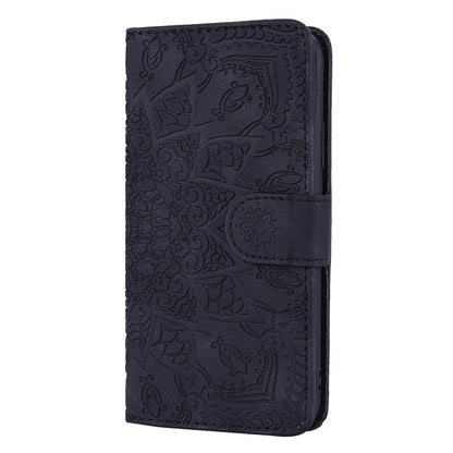 Imprint Flower Leather Wallet Case for iPhone XS/X 5.8 inch