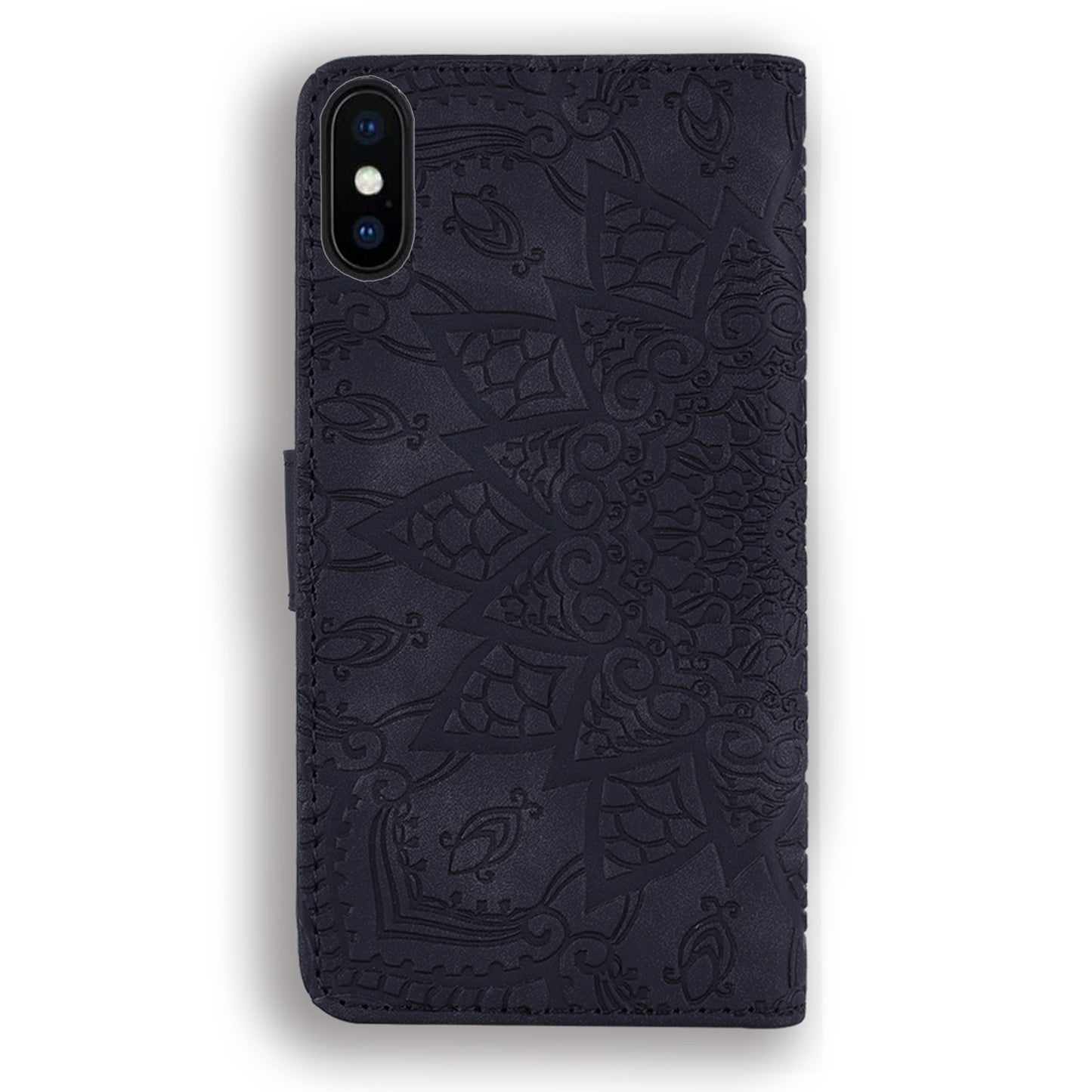Imprint Flower Leather Wallet Case for iPhone XS/X 5.8 inch