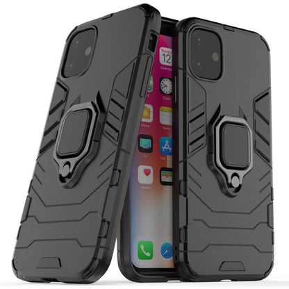 PC + TPU Combo Finger Ring Kickstand Cell Phone Cover Case for iPhone 11 6.1 inch (2019)