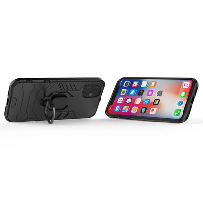 PC + TPU Combo Finger Ring Kickstand Cell Phone Cover Case for iPhone 11 6.1 inch (2019)