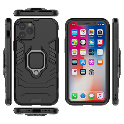 Phone Cover for iPhone 11 Pro 5.8 inch (2019) Finger Ring Kickstand PC + TPU Hybrid Case