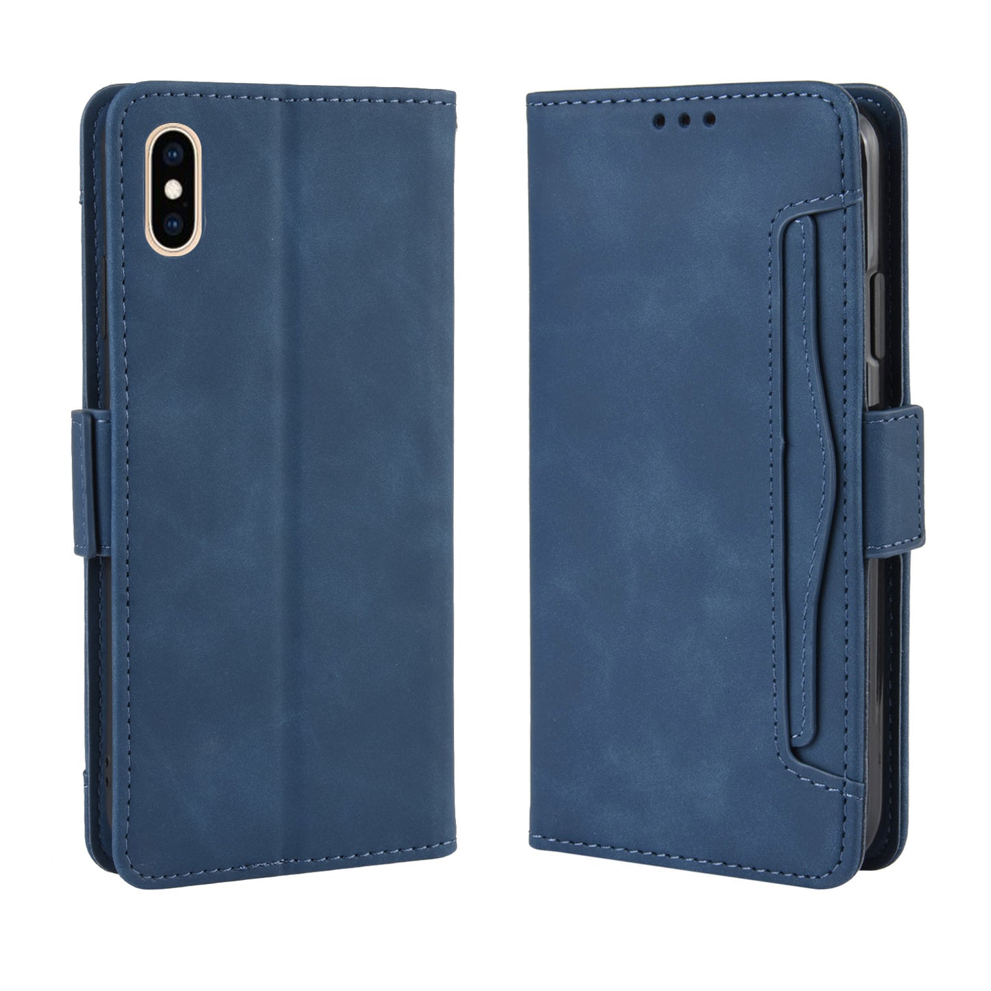 Leather Wallet Stand Phone Cover Case with Multiple Card Slots for iPhone X / XS 5.8 inch