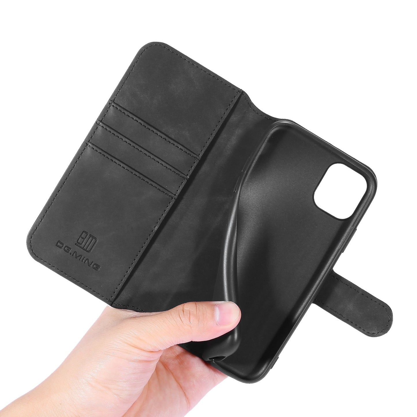 DG.MING Retro Style Wallet Leather Stand Case for iPhone 11 6.1-inch (2019)