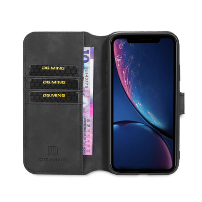 DG.MING Retro Style Wallet Leather Stand Case for iPhone 11 6.1-inch (2019)