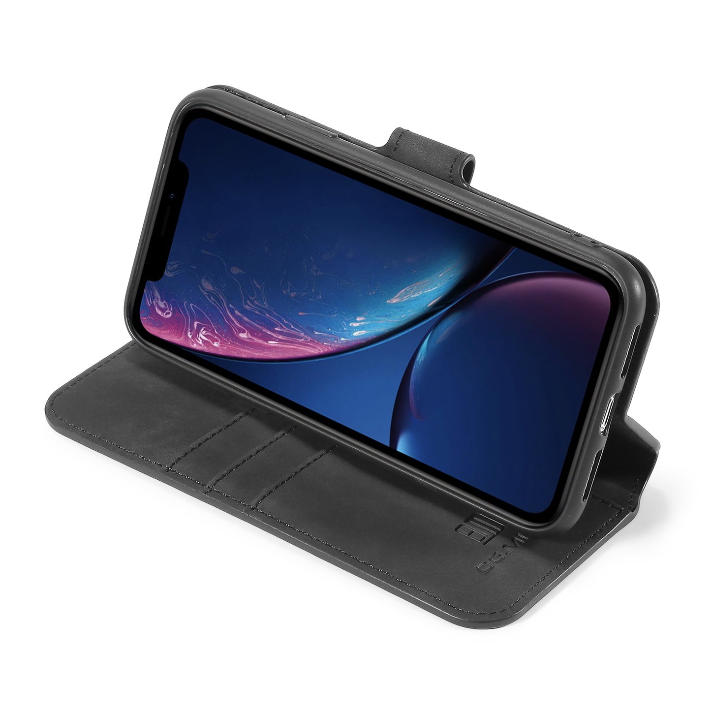 DG.MING Retro Style Wallet Leather Stand Case for iPhone 11 6.1-inch (2019)