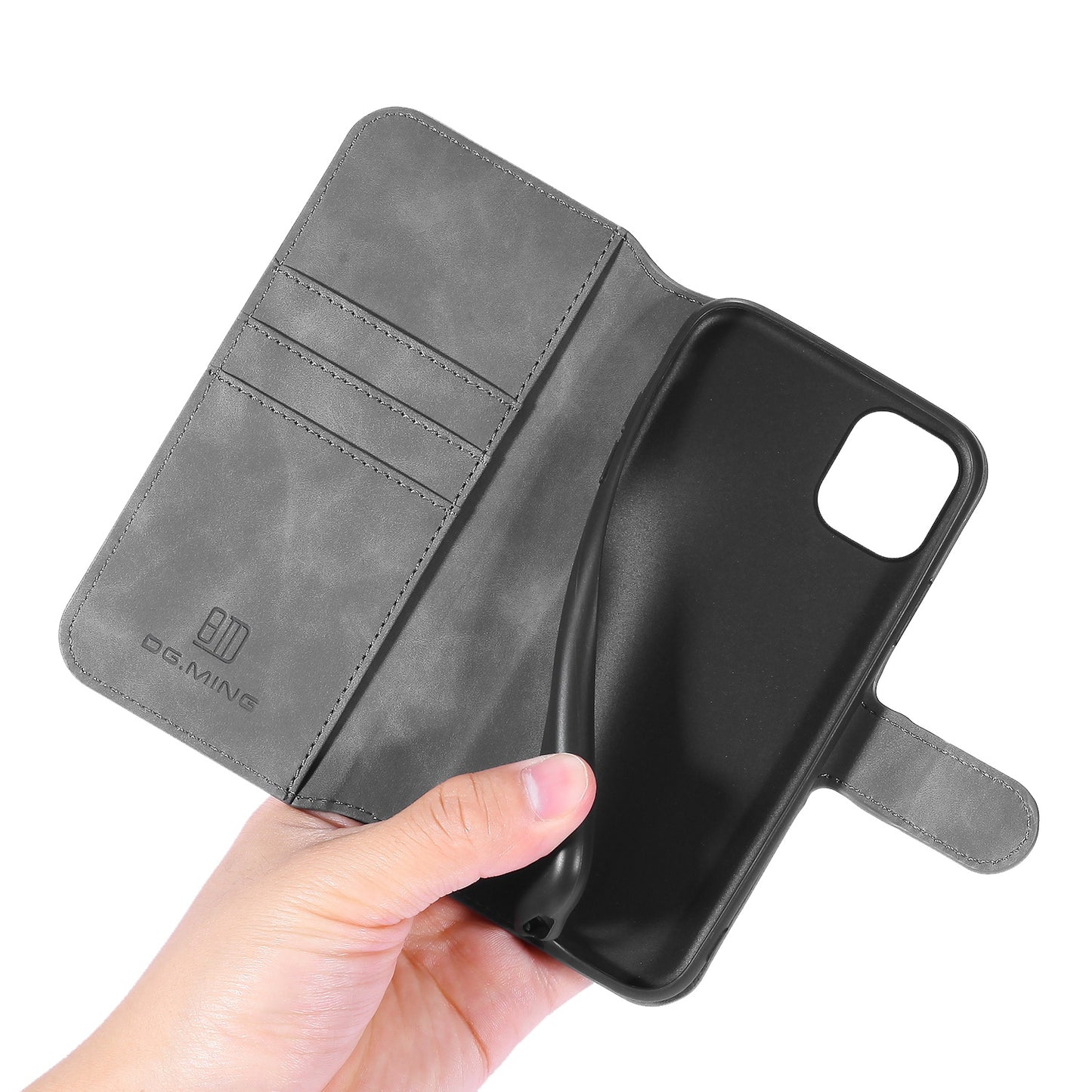 DG.MING Retro Style Wallet Leather Stand Case for iPhone 11 6.1-inch (2019)
