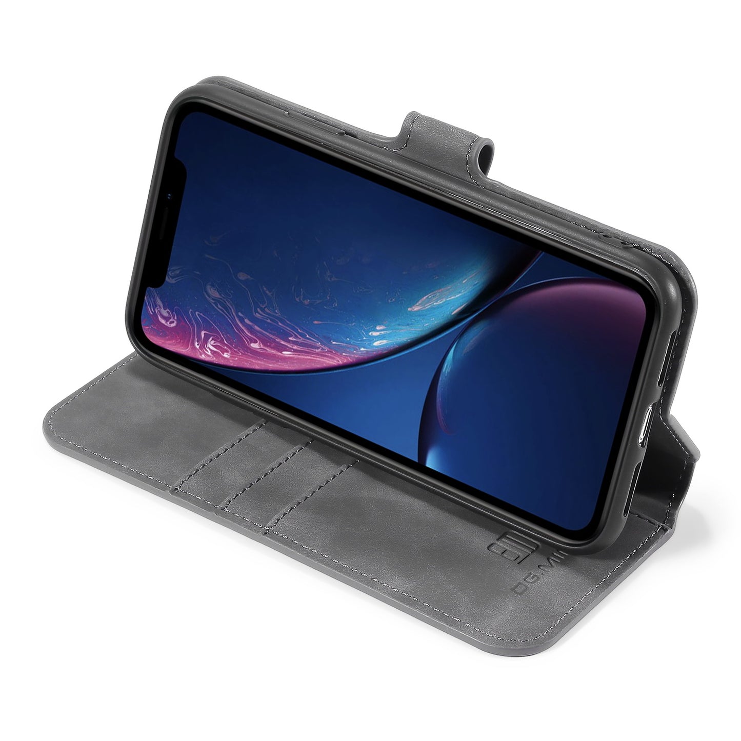 DG.MING Retro Style Wallet Leather Stand Case for iPhone 11 6.1-inch (2019)