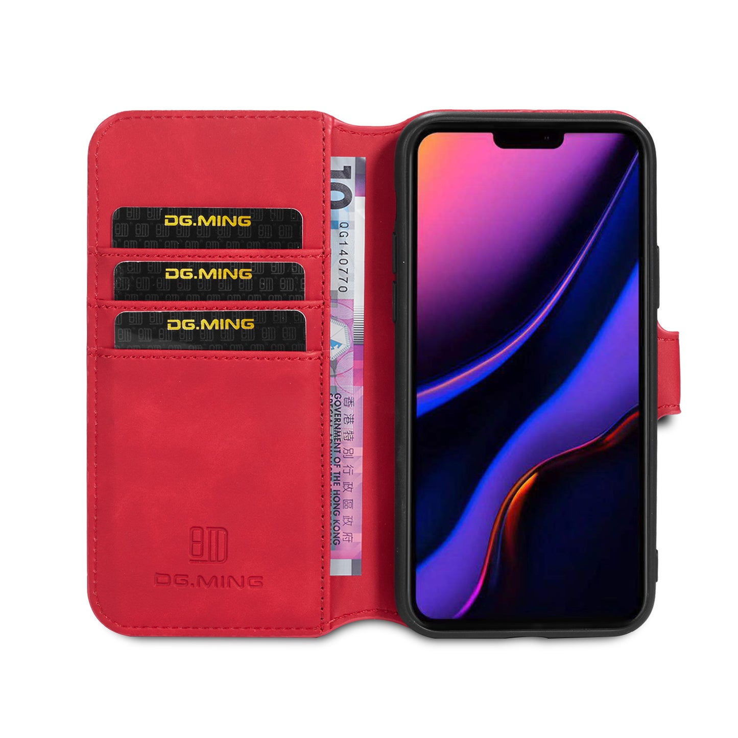DG.MING Retro Style Wallet Leather Stand Case for iPhone 11 Pro 5.8-inch (2019)