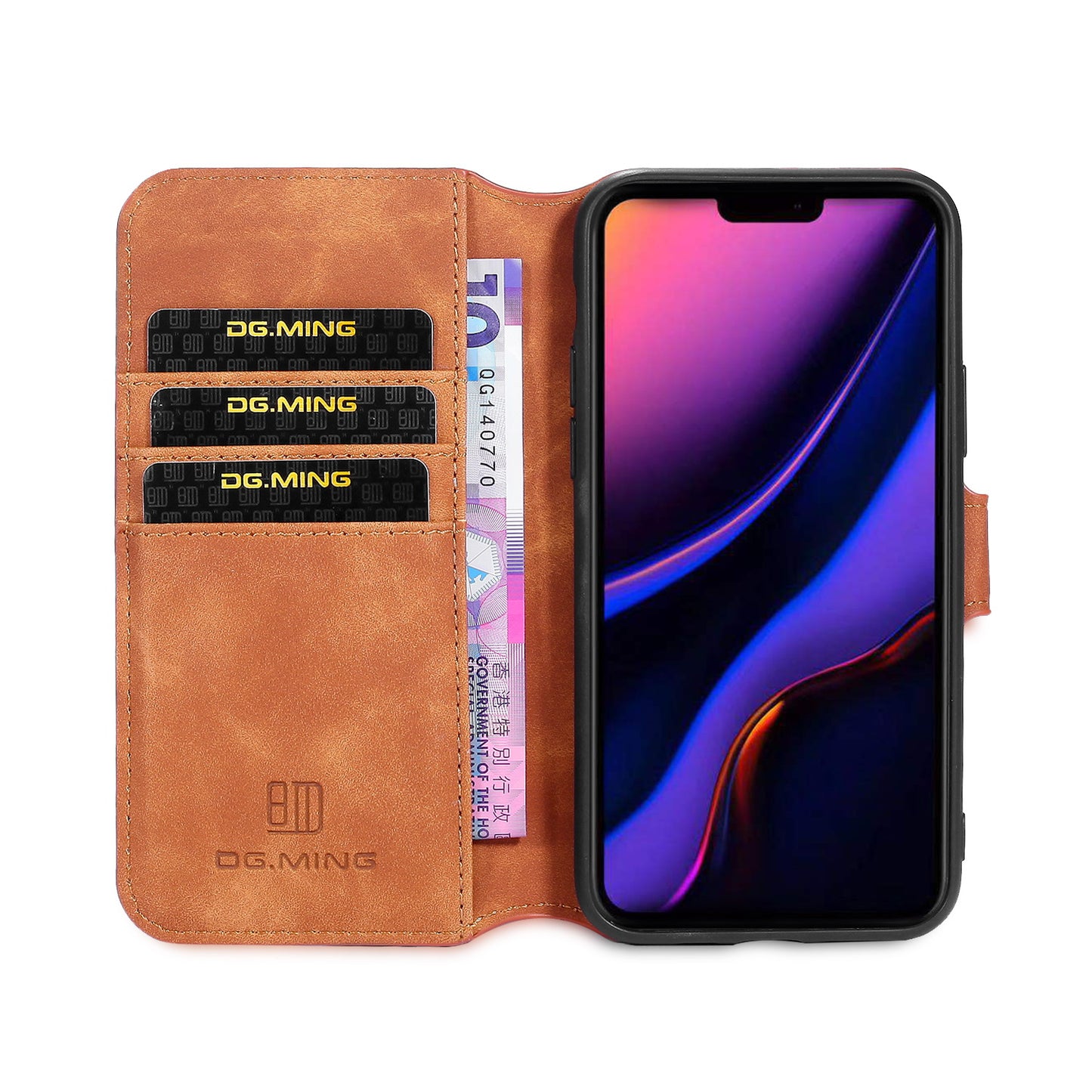 DG.MING Retro Style Wallet Leather Stand Case for iPhone 11 Pro 5.8-inch (2019)
