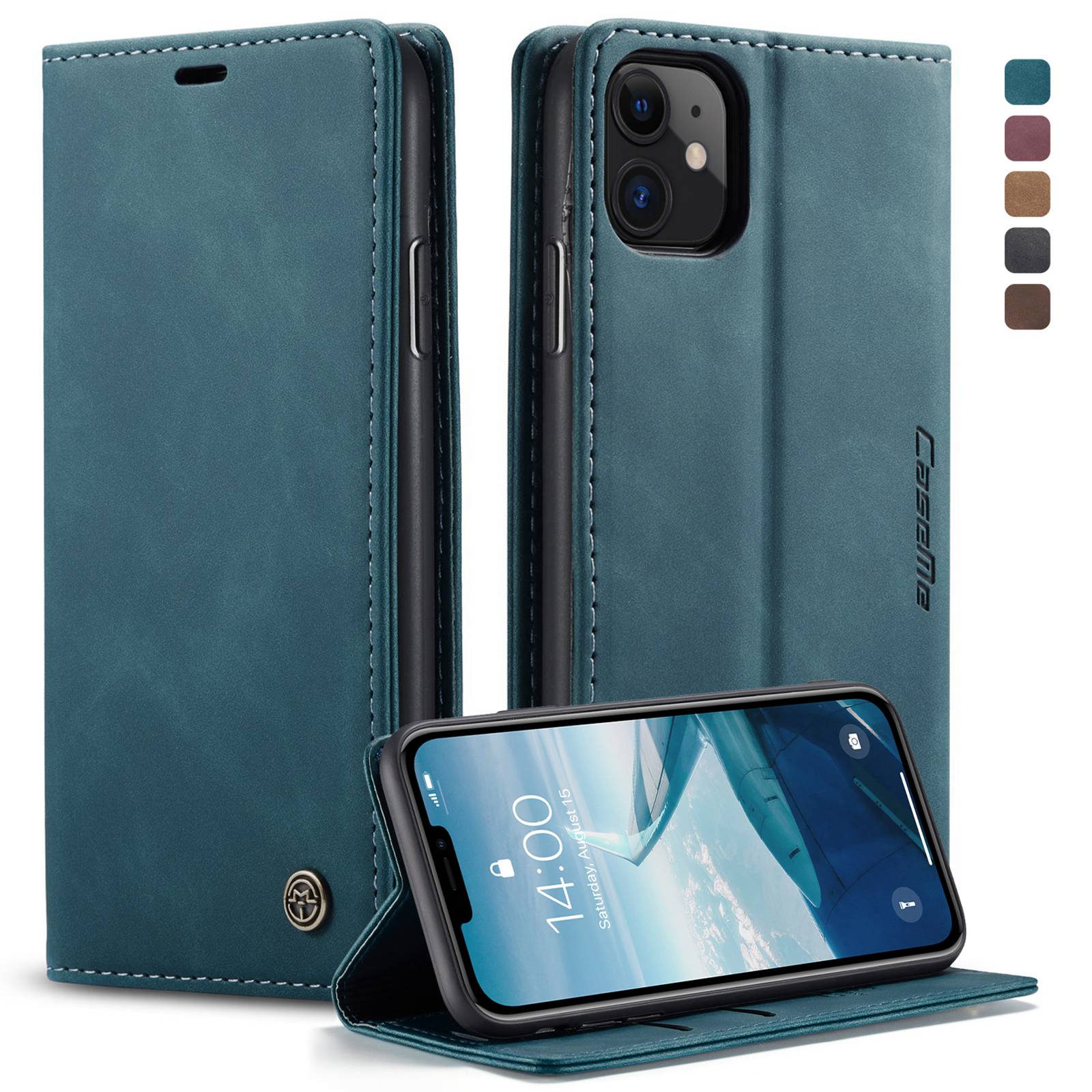 CASEME 013 Series Auto-absorbed Flip Leather Wallet Case for iPhone 11 6.1 inch (2019)