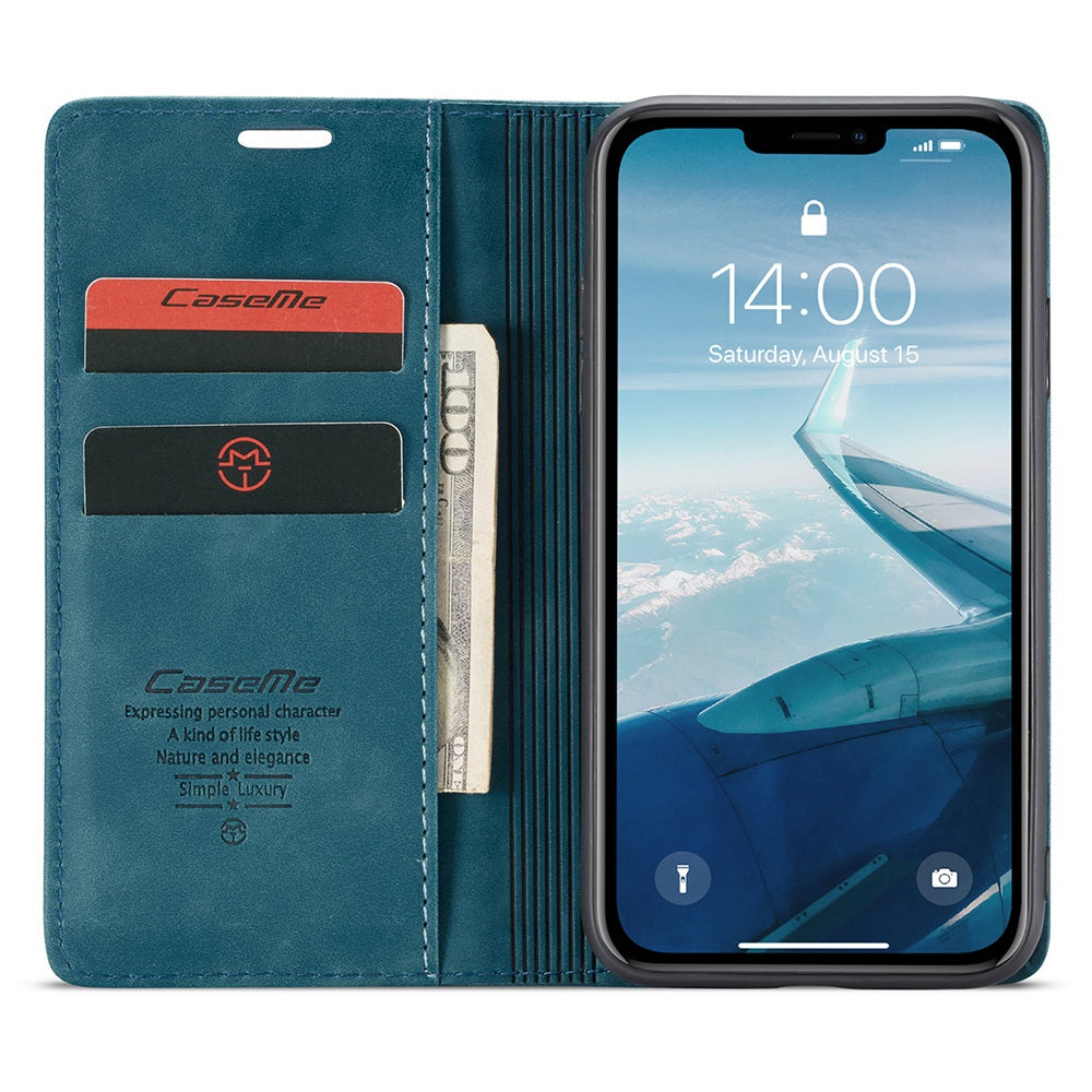 CASEME 013 Series Auto-absorbed Flip Leather Wallet Case for iPhone 11 6.1 inch (2019)