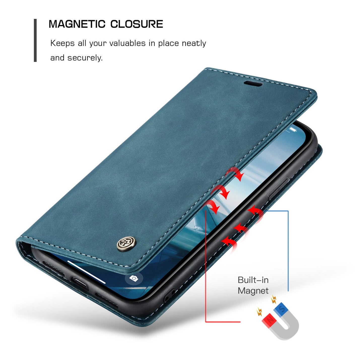 CASEME 013 Series Auto-absorbed Flip Leather Wallet Case for iPhone 11 6.1 inch (2019)