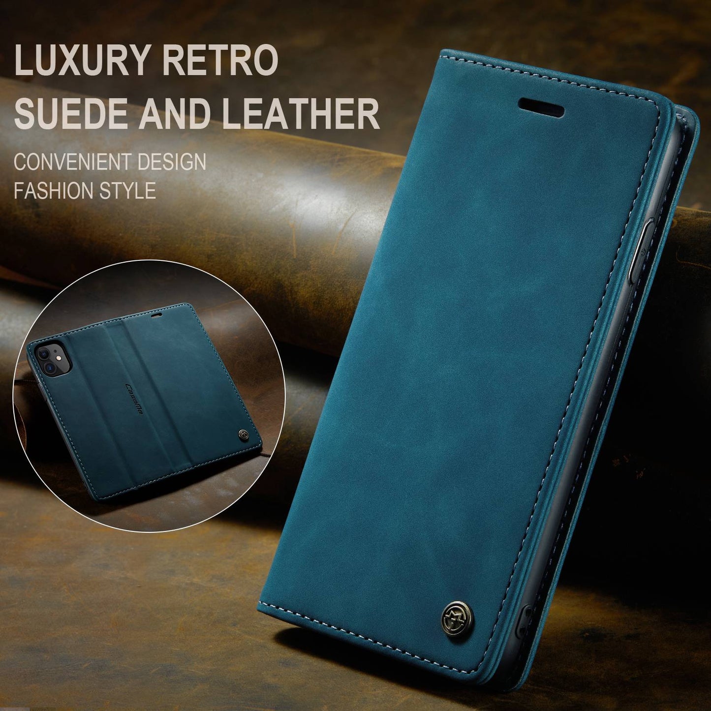 CASEME 013 Series Auto-absorbed Flip Leather Wallet Case for iPhone 11 6.1 inch (2019)