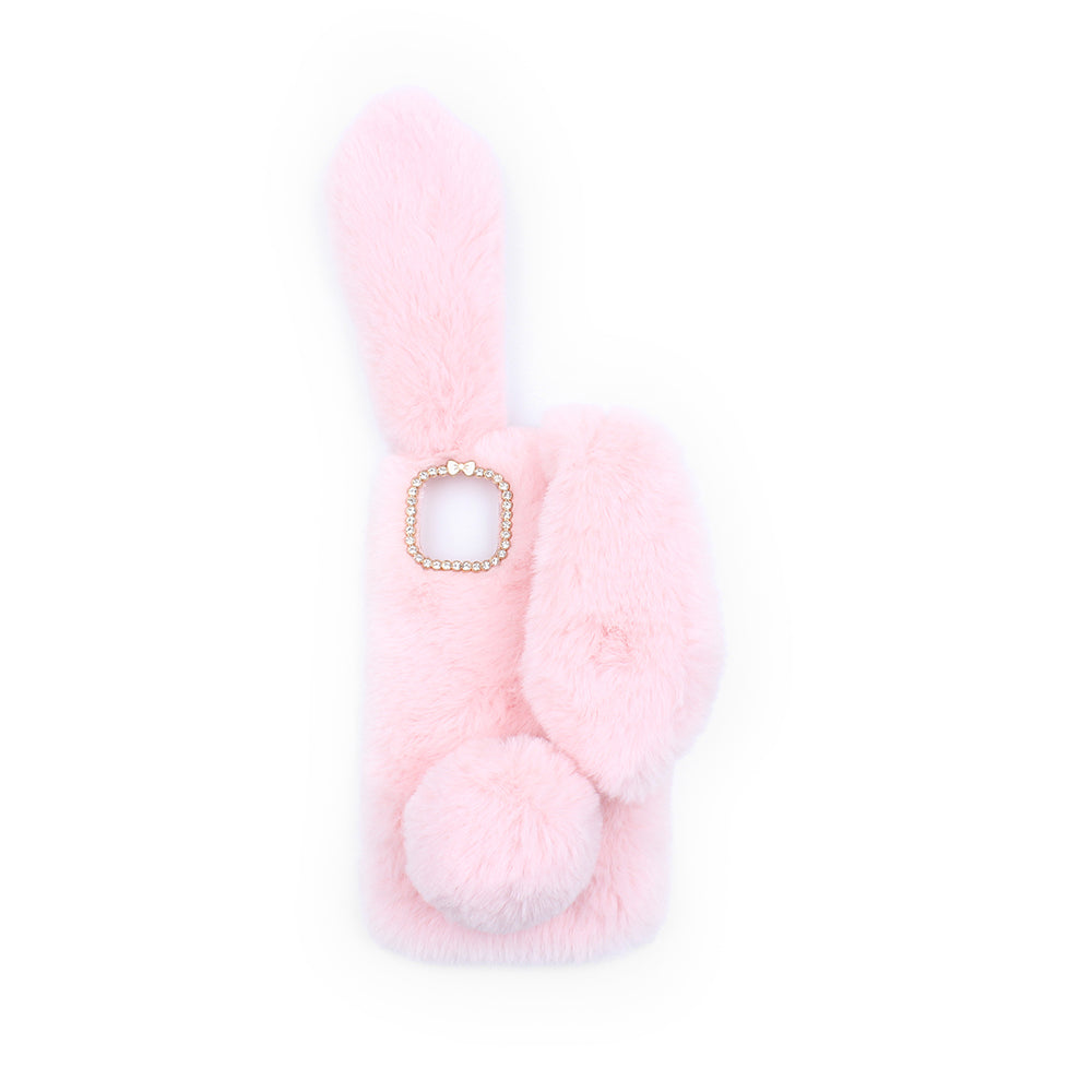 Adorable Long Ears Rabbit Shape Fur Coated Soft TPU Phone Cover for iPhone 11 Pro 5.8 inch (2019)