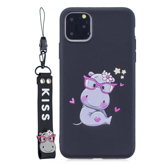 Pattern Printing Soft TPU Back Shell with Handy Strap for iPhone 11 6.1-inch (2019)