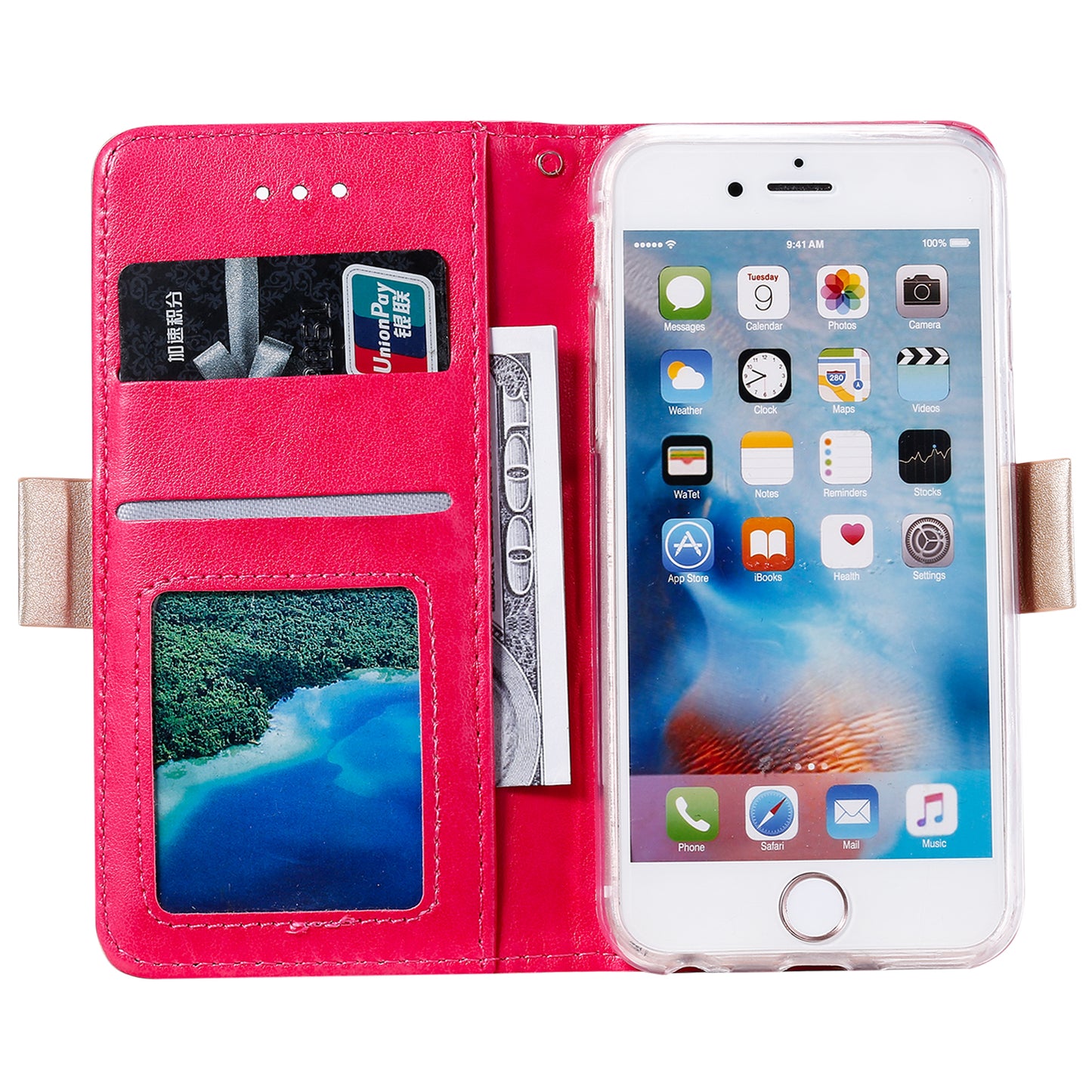 Lace Flower Pattern Zipper Leather Wallet Case for iPhone 6/6s