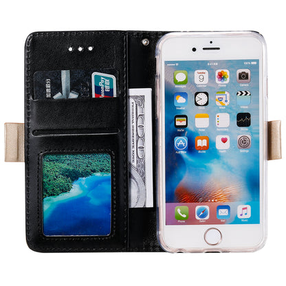 Lace Flower Pattern Zipper Leather Wallet Case for iPhone 6/6s