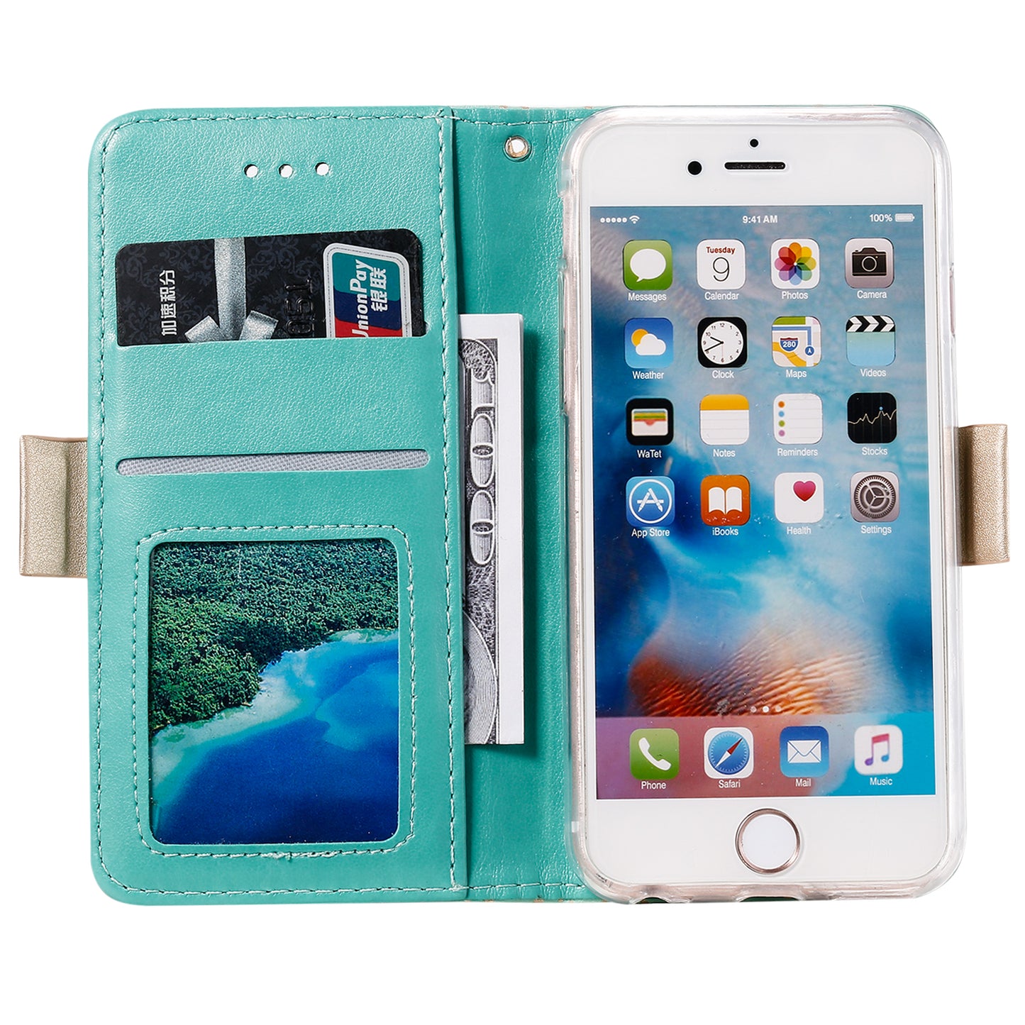 Lace Flower Pattern Zipper Leather Wallet Case for iPhone 6/6s