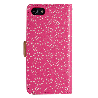 Lace Flower Zipper Pocket Leather Wallet Phone Case for iPhone SE (2020)/SE (2022)/7/8