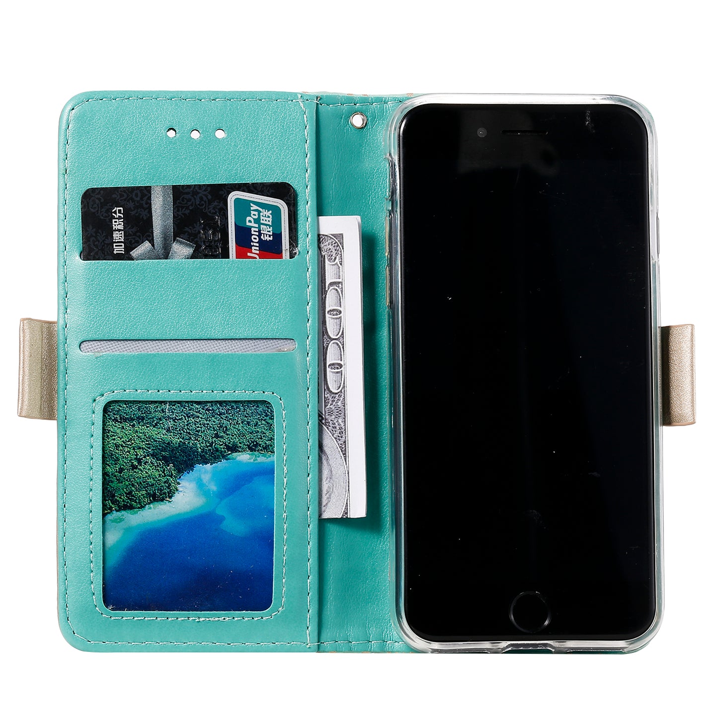 Lace Flower Zipper Pocket Leather Wallet Phone Case for iPhone SE (2020)/SE (2022)/7/8