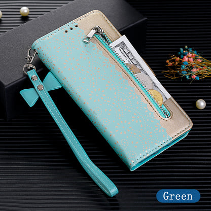 Lace Flower Zipper Pocket Leather Wallet Phone Case for iPhone SE (2020)/SE (2022)/7/8