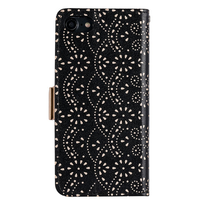 Lace Flower Zipper Pocket Leather Wallet Phone Case for iPhone SE (2020)/SE (2022)/7/8