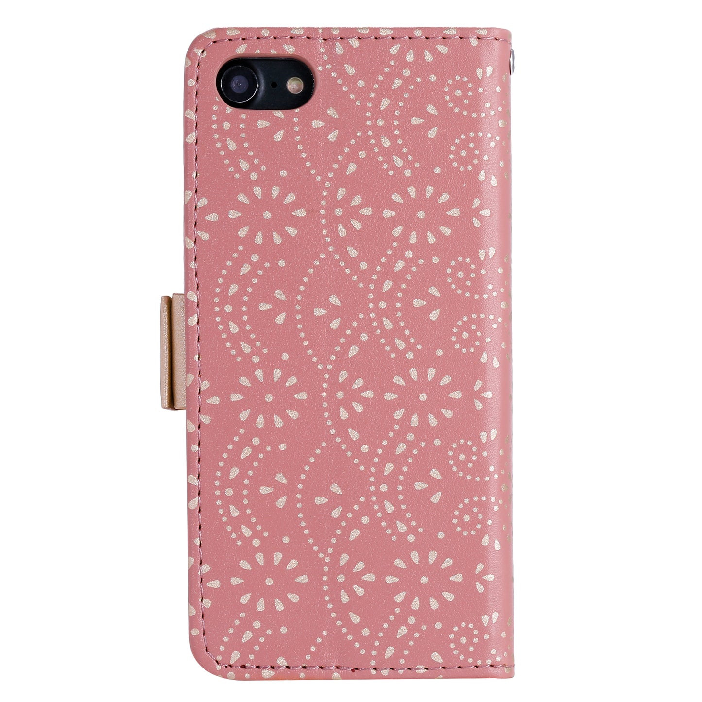 Lace Flower Zipper Pocket Leather Wallet Phone Case for iPhone SE (2020)/SE (2022)/7/8