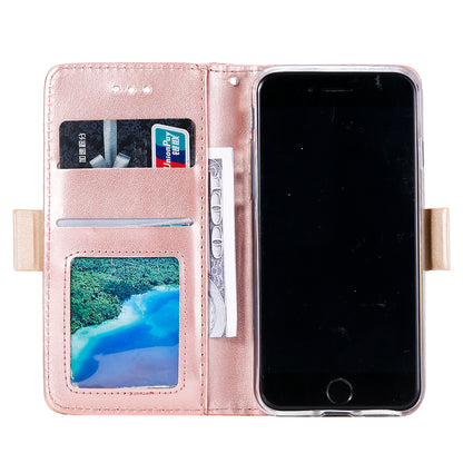 Lace Flower Zipper Pocket Leather Wallet Phone Case for iPhone SE (2020)/SE (2022)/7/8