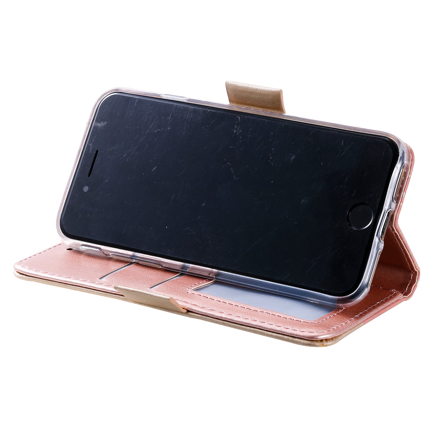 Lace Flower Zipper Pocket Leather Wallet Phone Case for iPhone SE (2020)/SE (2022)/7/8