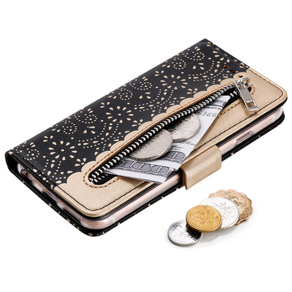 Lace Flower Zipper Pocket Leather Wallet Phone Cover for iPhone 6 Plus/6s Plus