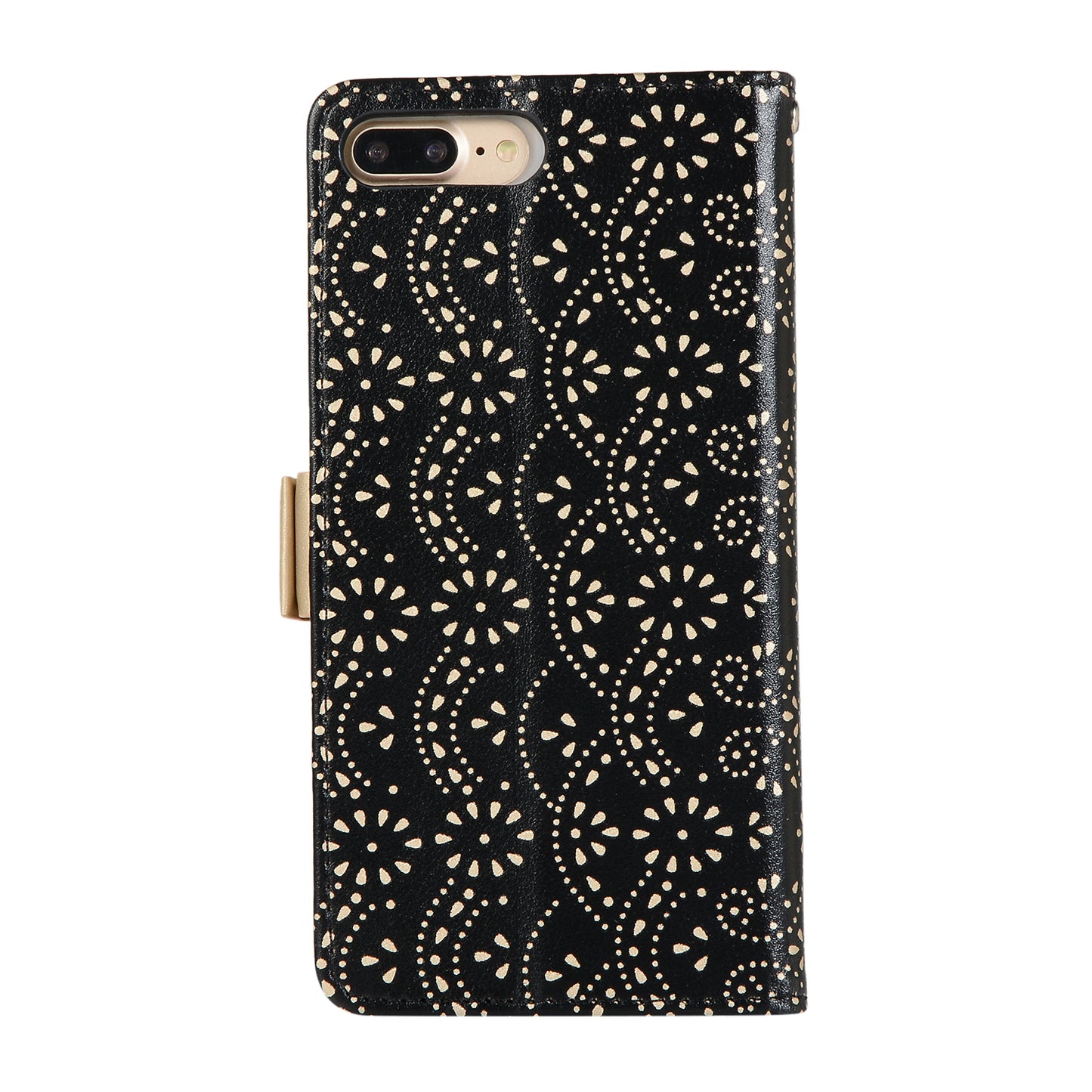 Lace Flower Pattern Zipper Pocket Leather Phone Cover Wallet for iPhone 7 Plus/8 Plus