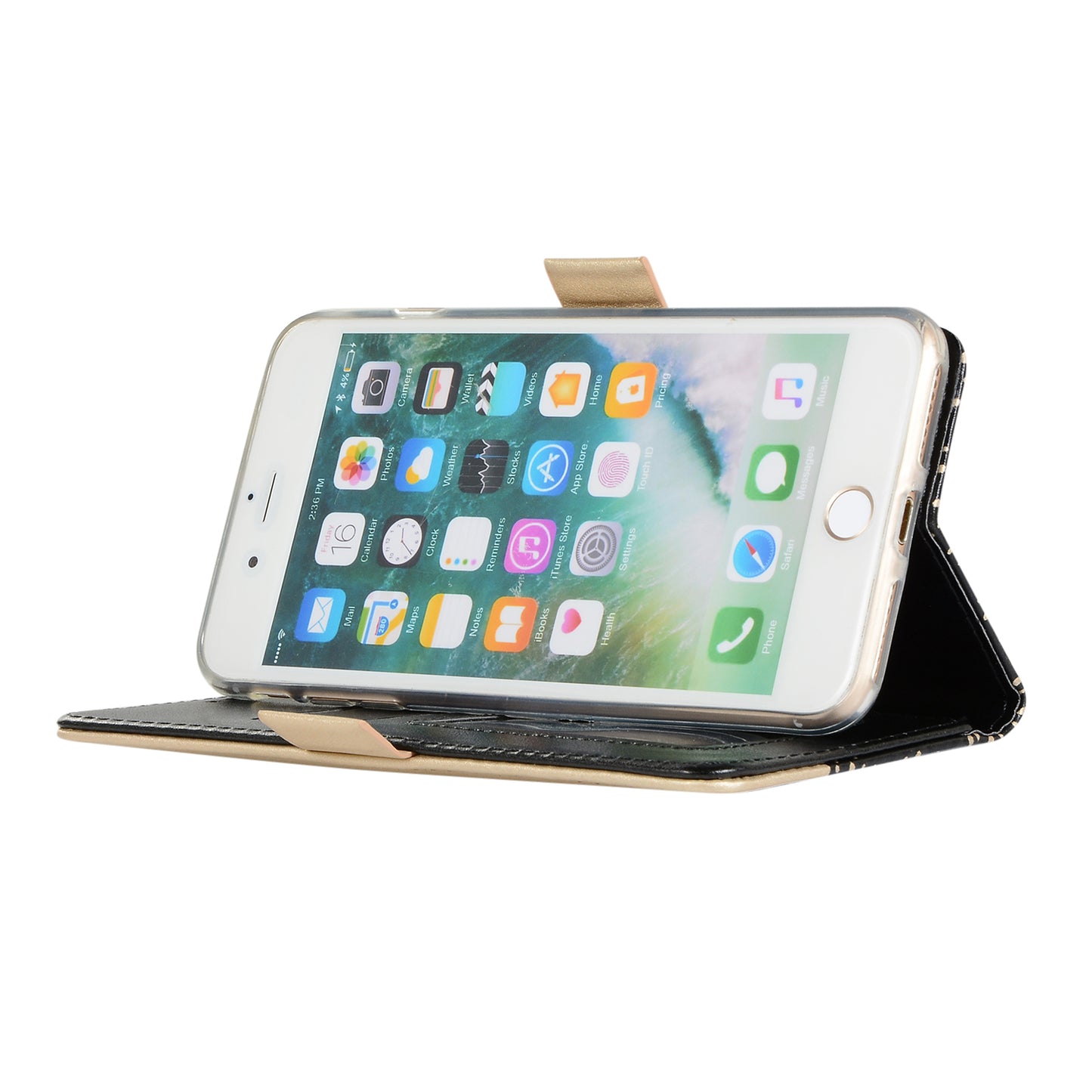 Lace Flower Pattern Zipper Pocket Leather Phone Cover Wallet for iPhone 7 Plus/8 Plus