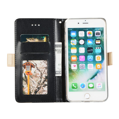 Lace Flower Pattern Zipper Pocket Leather Phone Cover Wallet for iPhone 7 Plus/8 Plus