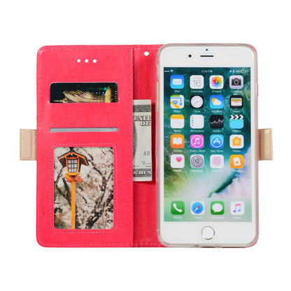 Lace Flower Pattern Zipper Pocket Leather Phone Cover Wallet for iPhone 7 Plus/8 Plus