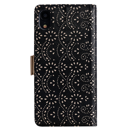 Lace Flower Zipper Pocket Leather Wallet Phone Case for iPhone XS Max