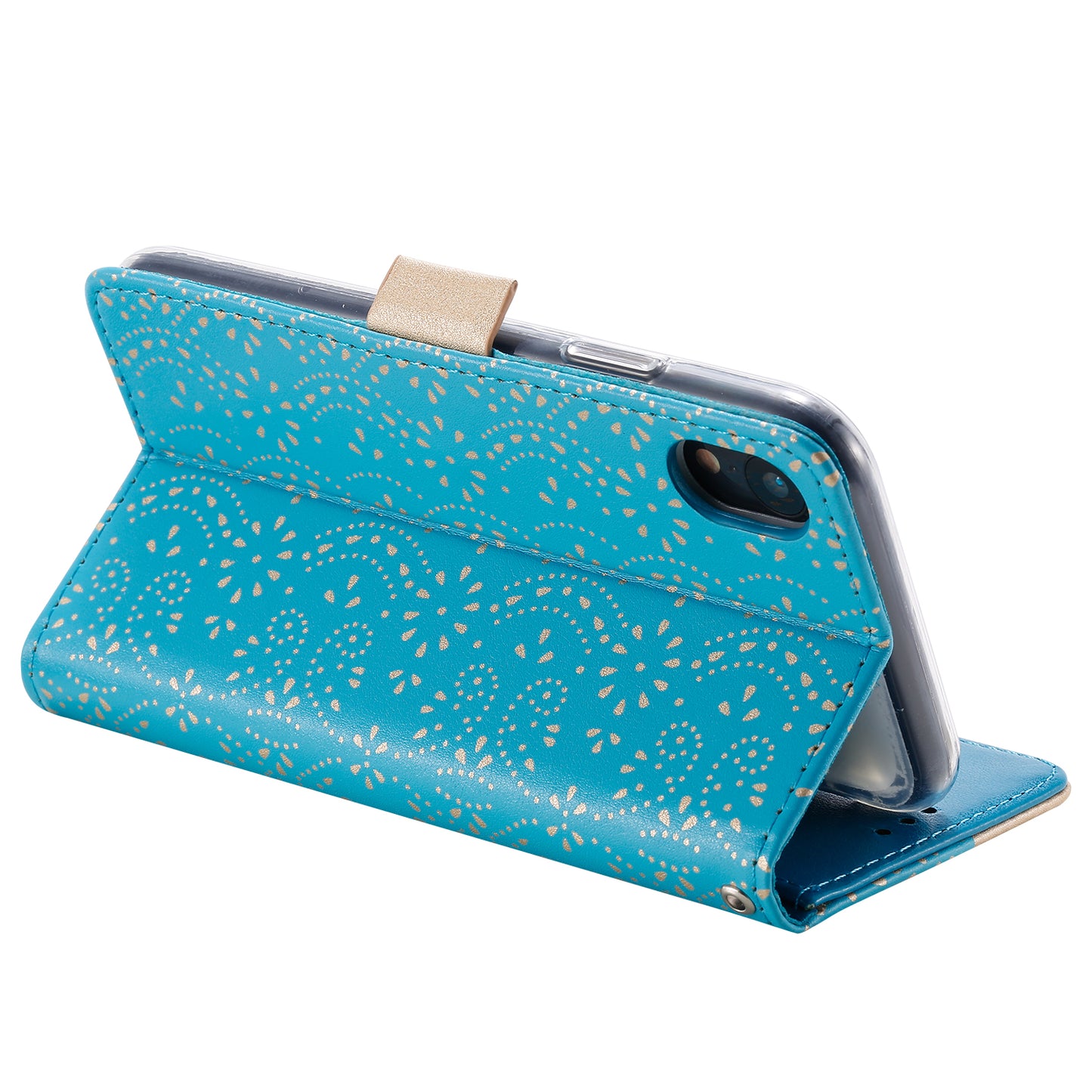 Lace Flower Zipper Pocket Leather Wallet Phone Case for iPhone XS Max