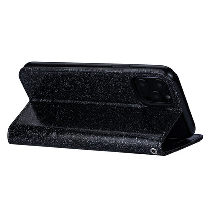 Flash Powder Zipper Pocket Wallet Flip Leather Phone Cover with Strap for iPhone 11 Pro 5.8 inch (2019)