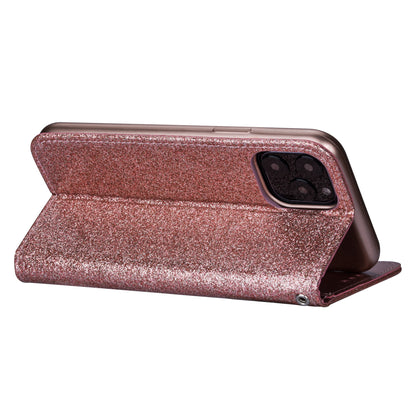 Flash Powder Zipper Pocket Wallet Flip Leather Phone Cover with Strap for iPhone 11 Pro 5.8 inch (2019)