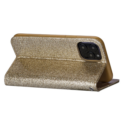 Flash Powder Zipper Pocket Wallet Flip Leather Phone Cover with Strap for iPhone 11 Pro 5.8 inch (2019)