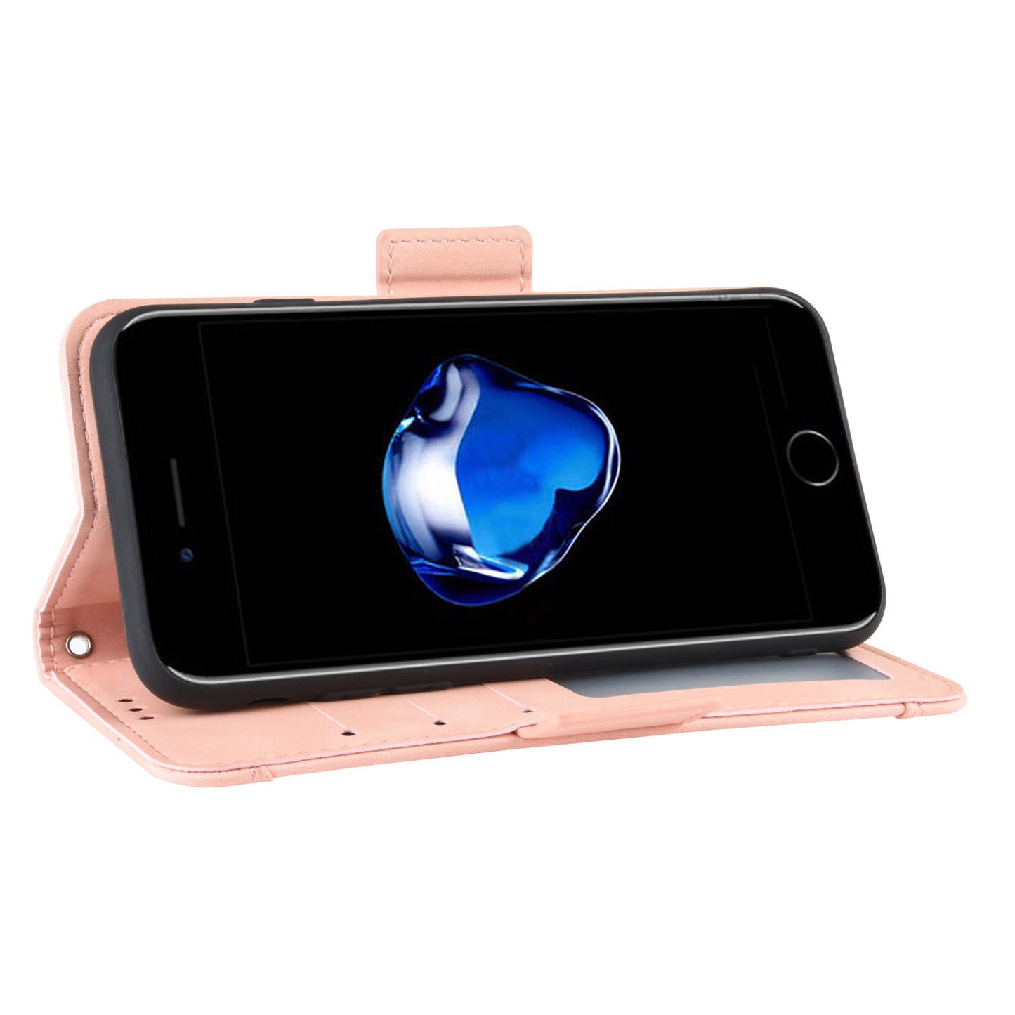 Leather Phone Cover Casing with Card Slots Protective Case for iPhone SE (2020)/SE (2022)8/7 4.7 inch