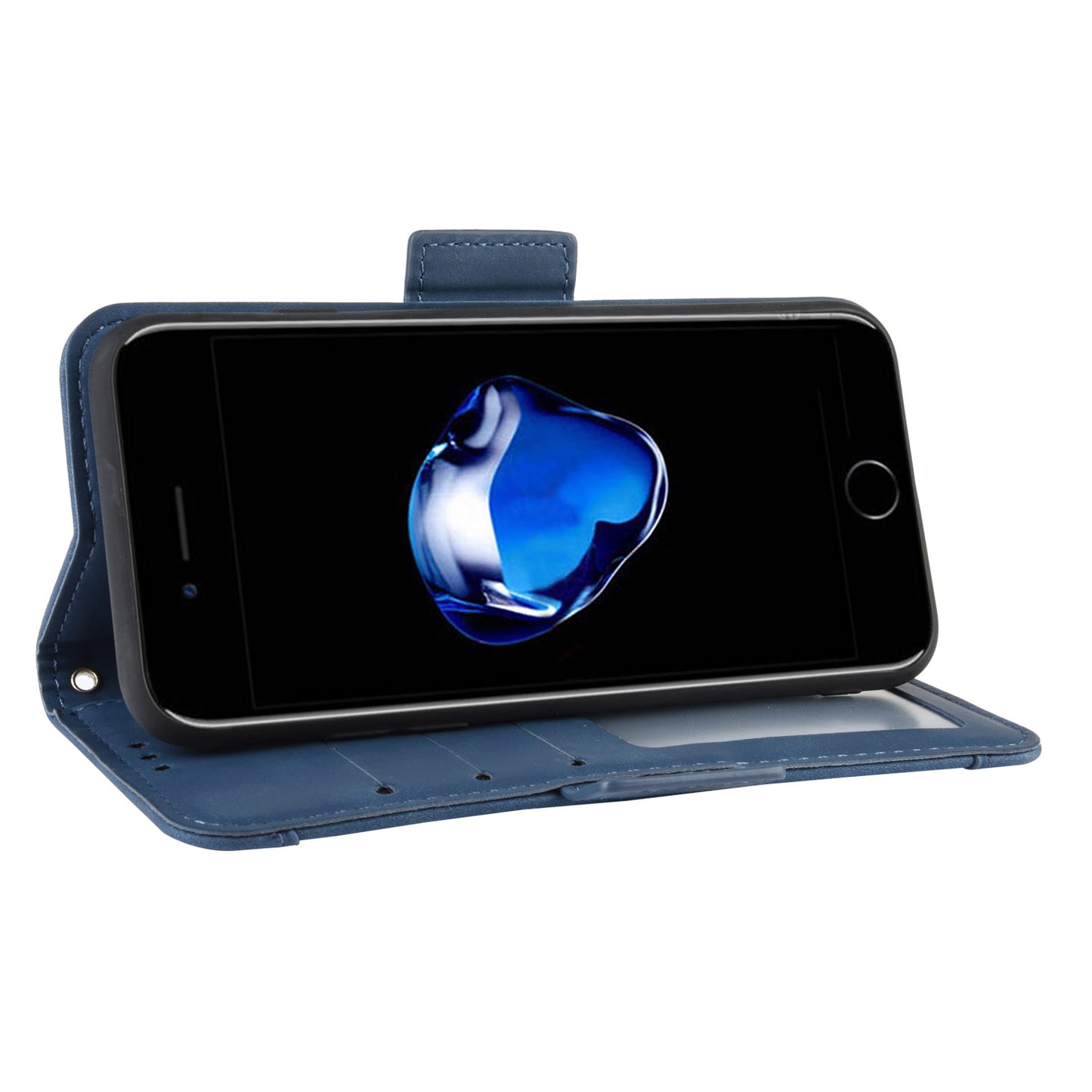 Leather Phone Cover Casing with Card Slots Protective Case for iPhone SE (2020)/SE (2022)8/7 4.7 inch