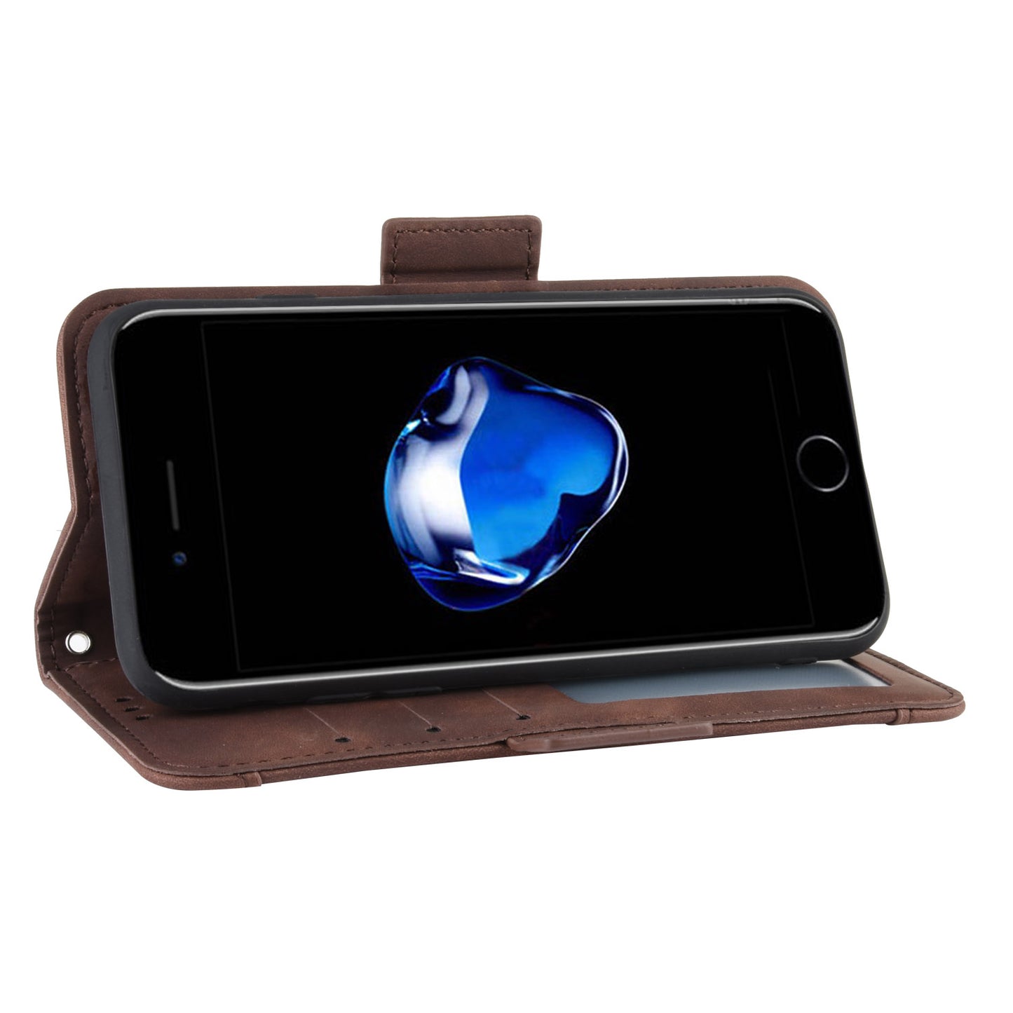 Leather Phone Cover Casing with Card Slots Protective Case for iPhone SE (2020)/SE (2022)8/7 4.7 inch