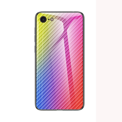 Carbon Fiber Skin Tempered Glass + PC + TPU Cell Case for iPhone 8/7/SE (2020)/SE (2022)