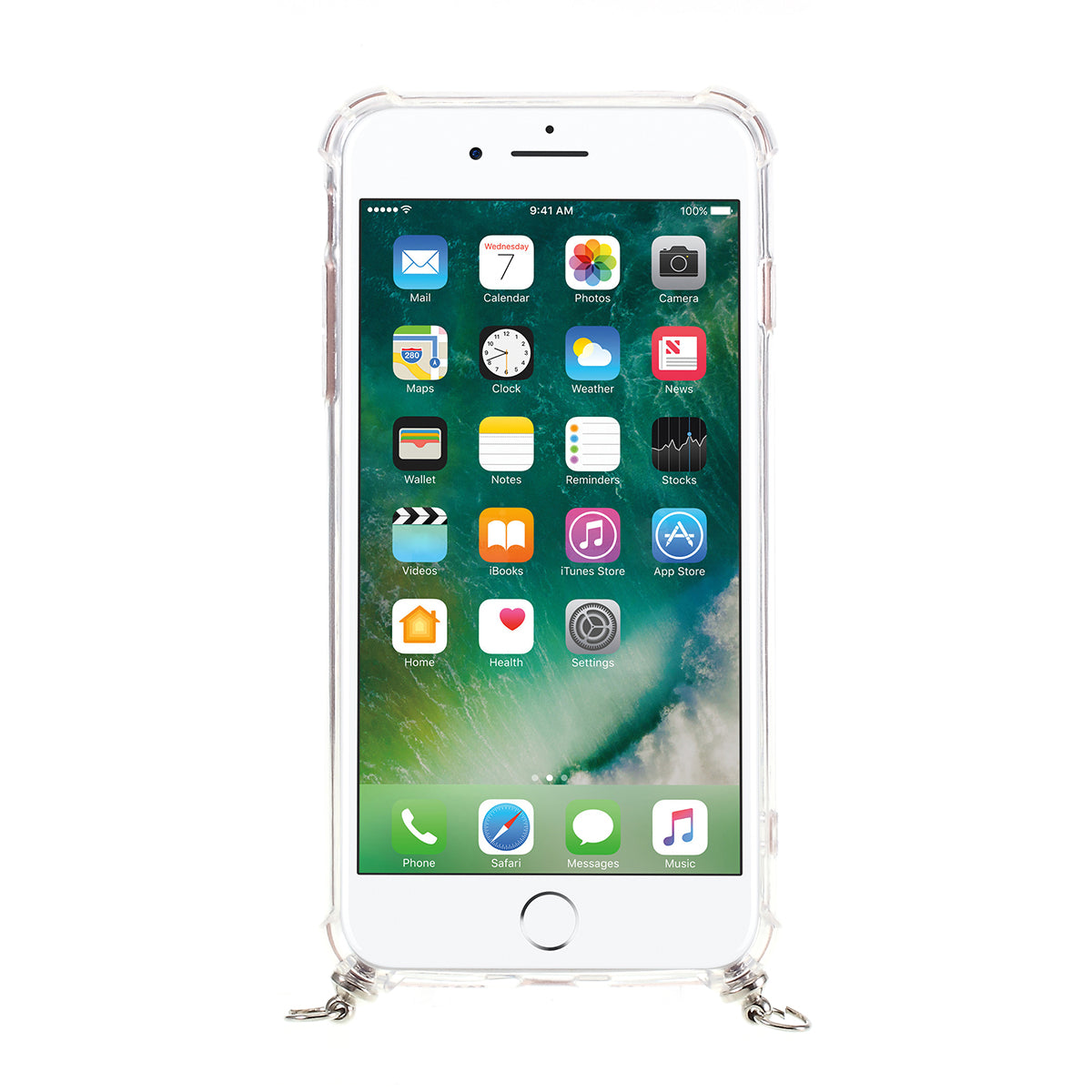 For iPhone 8/7/SE (2020)/SE (2022) TPU+Acrylic+Textile Strap Anti-fall Shell