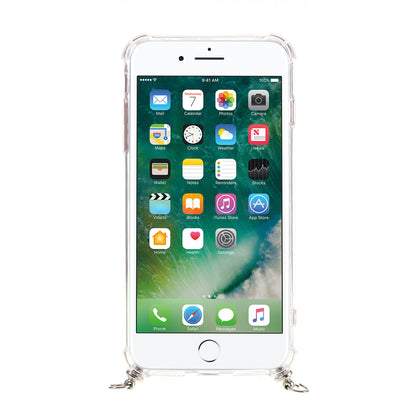For iPhone 8/7/SE (2020)/SE (2022) TPU+Acrylic+Textile Strap Anti-fall Shell