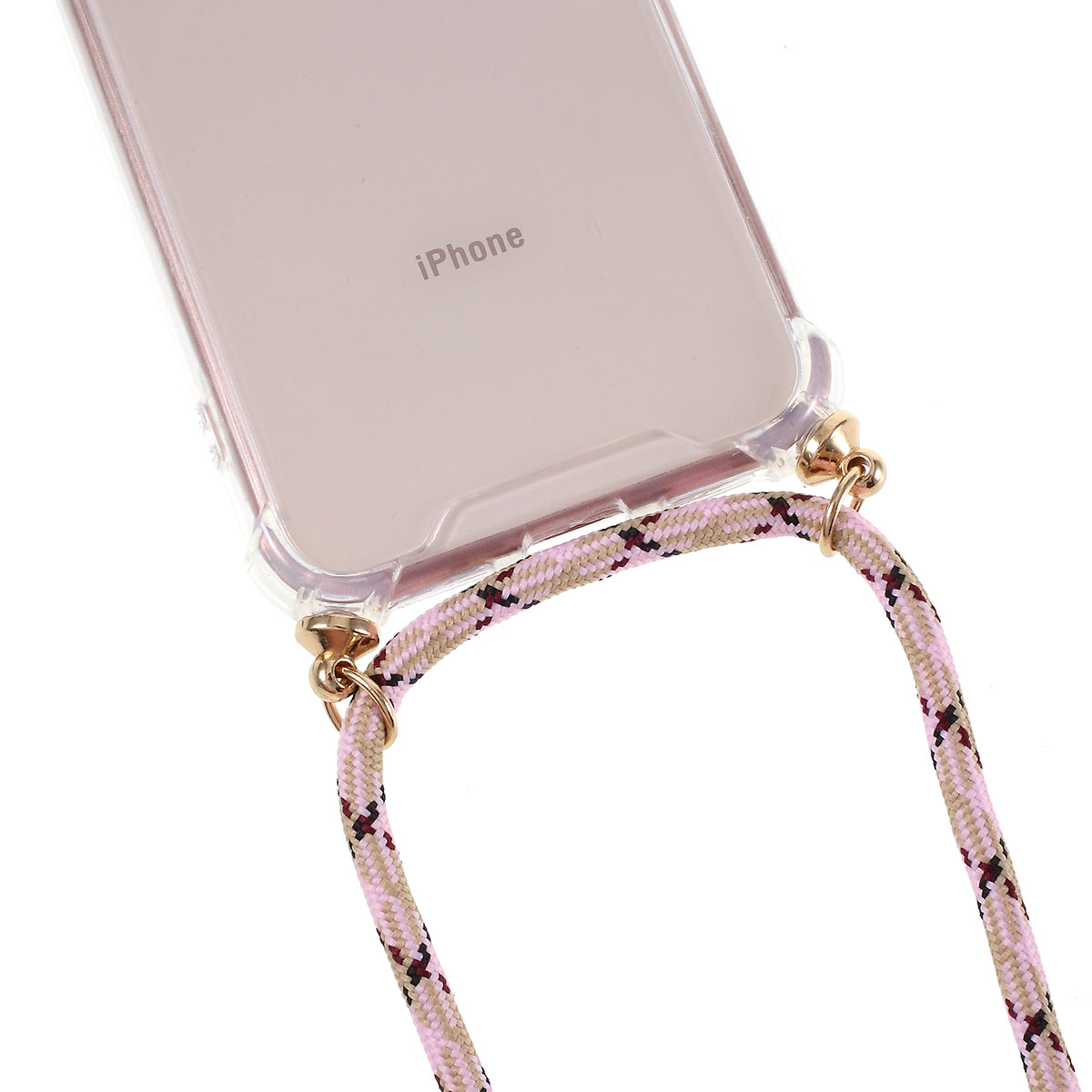 For iPhone 8/7/SE (2020)/SE (2022) TPU+Acrylic+Textile Strap Anti-fall Shell