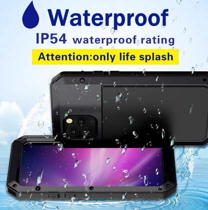 Tank Style Metal + Silicone + Tempered Glass 360Â° Full Protection Shell for iPhone 11 Pro 5.8 inch (2019)