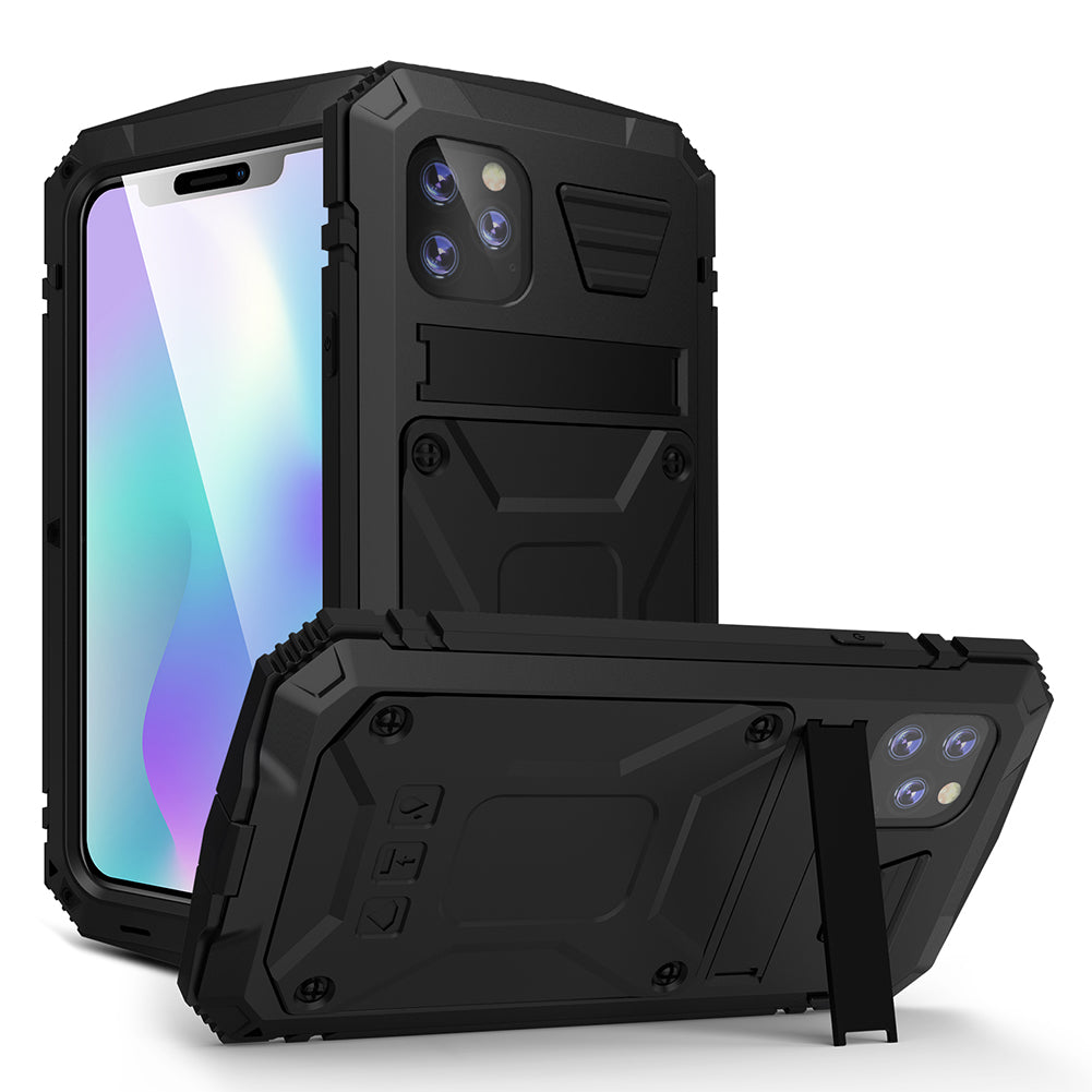 Tank Series Full Protection Kickstand Metal Frame Phone Case for iPhone 11 Pro 5.8 inch